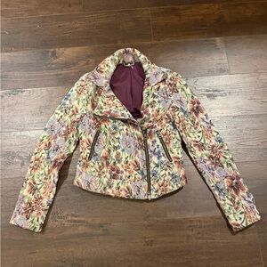 Free People Floral Patterned tapestry Blazer with Zipper